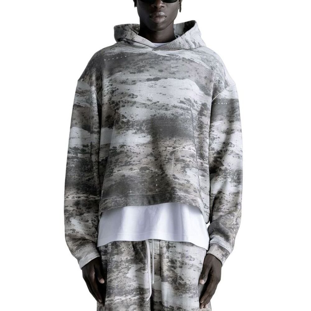 Stampd Mens French Terry Camo Crop Hoodie Sweatshirt Large Sandland - NWT $238